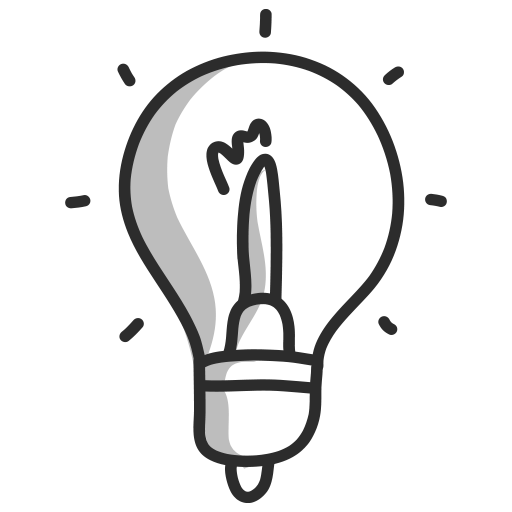 A light bulb icon